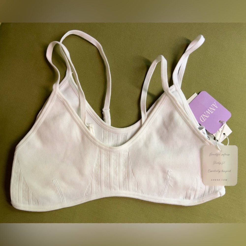 ANWND White Minimalist Bralettes- Set of 2 NWT